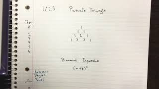 1-23-19 Pascal Triangle & Binomial Expansion Notes