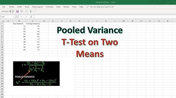 Using Excel for a  Pooled Variance T-test with Equal Variances:  Two Population Means Sigma Unknown
