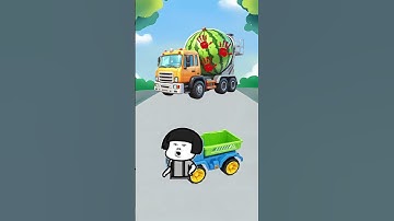 Excavator Jailin Truk Molen #cartoon #kartun #animasi #shorts