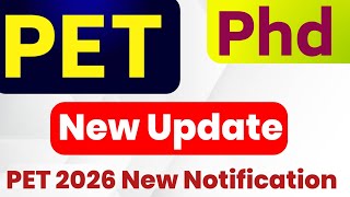 PET Entrance 2026 New Notification | RTMNU PET Update |