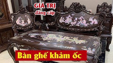 Bàn Ghế Khảm Ốc Đỏ Singapore - Louis Pháp 9 Món - Không Đối Thủ