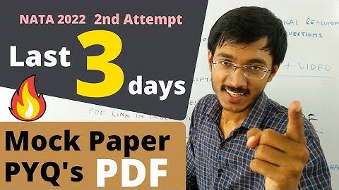 Last 3 days 🔥| Mock Paper for NATA 2022 | PYQ