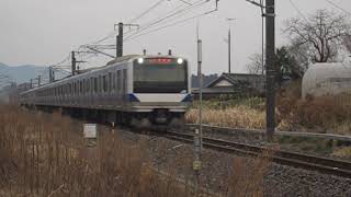 常磐線　E531系K402編成　323M　普通 高萩 行　友部～内原　第三小原踏切　通過　2019.03.03