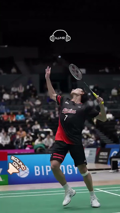 Kento Momota play in nice camera angle # #badminton #momota #asmr