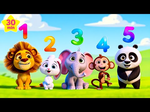 Let’s Count with 5 Little Animals | Fun Number Song for Kids | Nursery Rhymes and Kid Songs