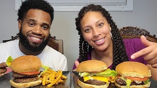 Homemade Burgers and Fries Mukbang Eating Show