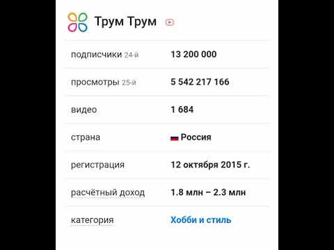 Видео: Сколько зарабатывает Трум Трум на Youtube!