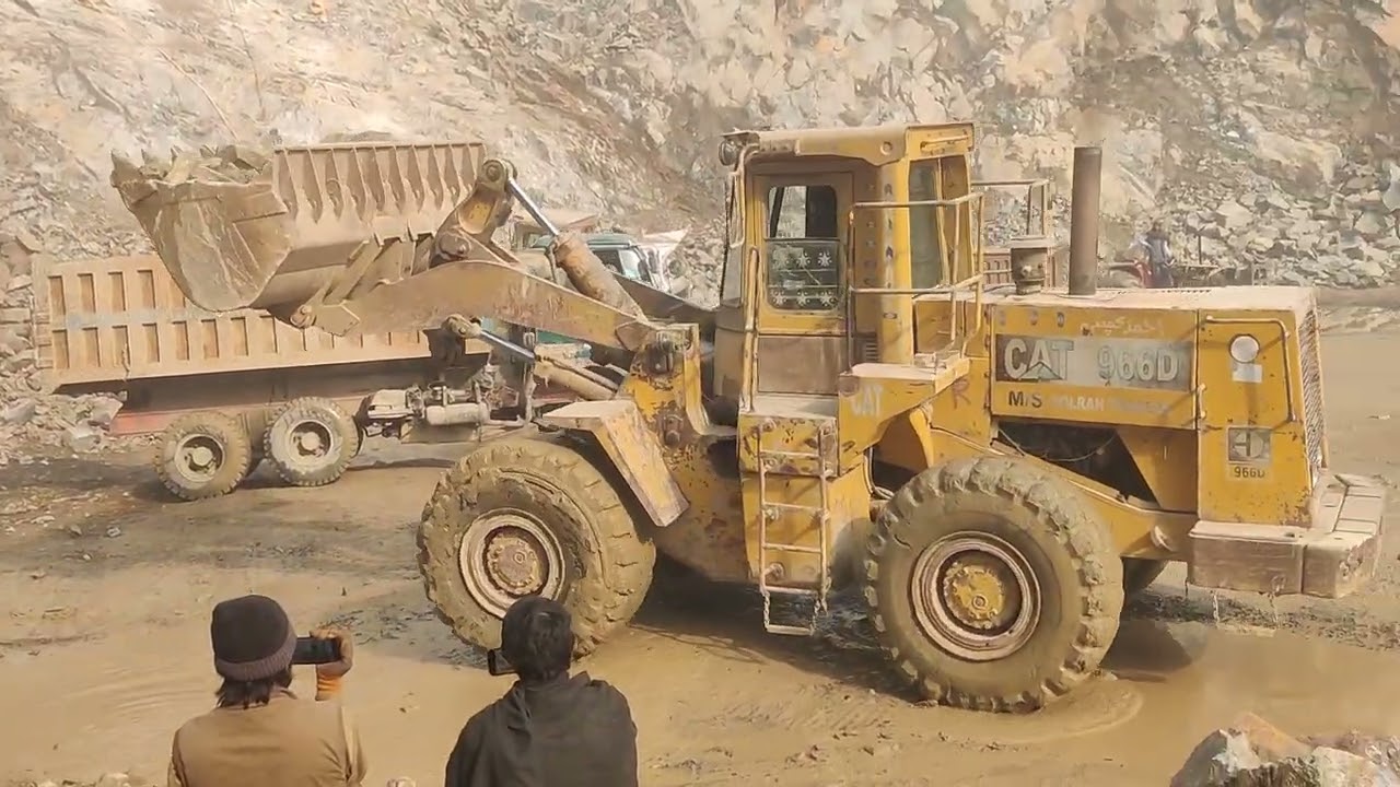 Heavy Machinery at Work | Caterpillar Loader Loading Huge Mountain Stones