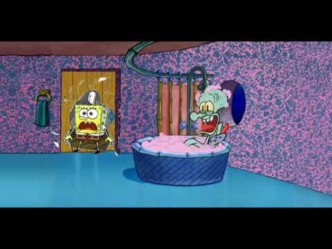 Spongebob drops by Squidward's house, but he breaks the door