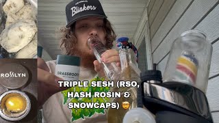 I Took 20mg RSO, Live Rosin, & Snowcaps At The Same Time... (Puffco Peak Sesh) 😱