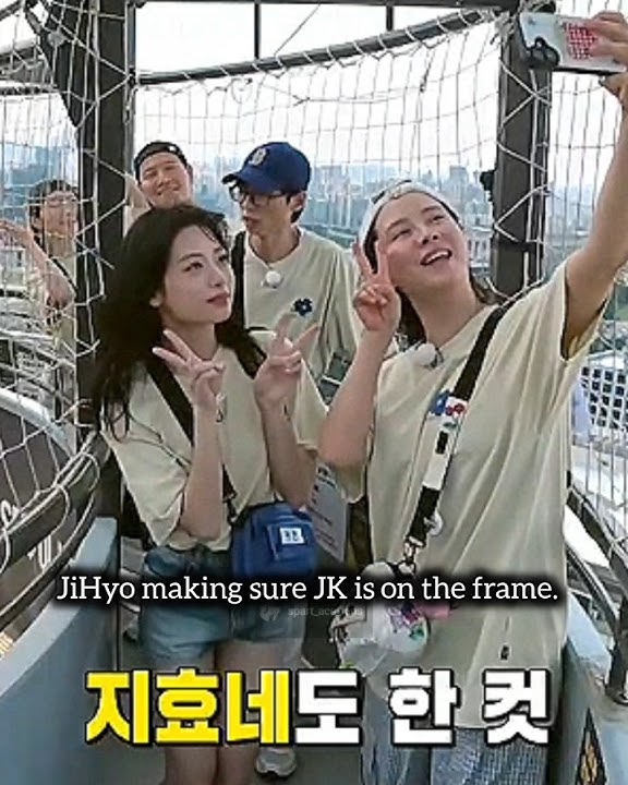 Ep758 Song JiHyo making sure Kim Jong Kook on frame