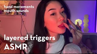 ASMR | RANDOM LAYERED TRIGGERS | mouth sounds | tapping | hand movements | spit painting (invisible)