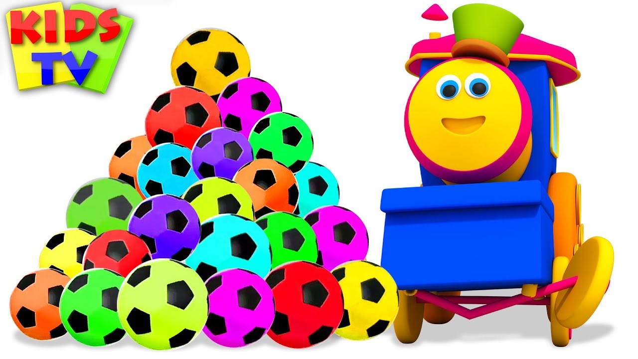Learn Colors with Soccer Balls  Bob The Train Fun Series   Kids TV