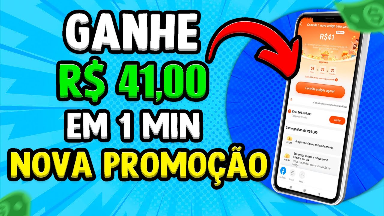 (NOVA PROMOÇÃO KWAI) GANHE R$41 REAIS NA NOVA PROMOÇÃO – VOCE PODE USAR O CODIGO DE NOVO !!!! 2022