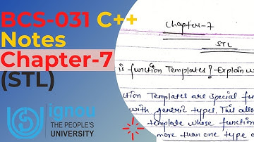 BCS031 C++ Notes Chapter-7 | STL | 2021-2022 | BCA Free Notes | FREE PDF Dawnload करें