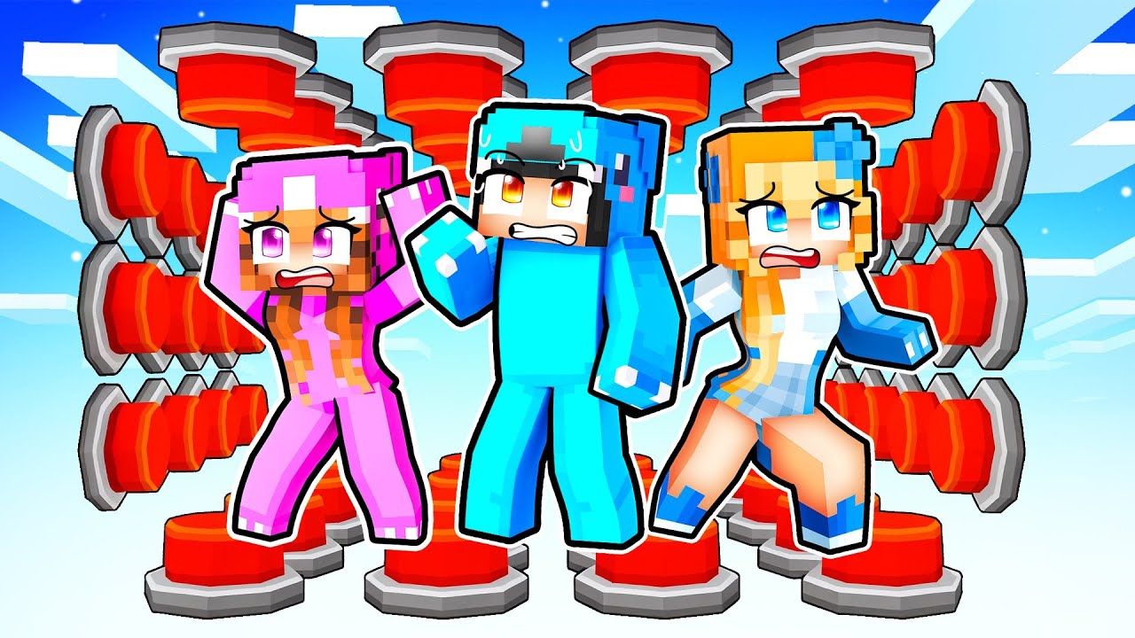 Surviving 100 BUTTONS Block With MY CRAZY FAN GIRLS…