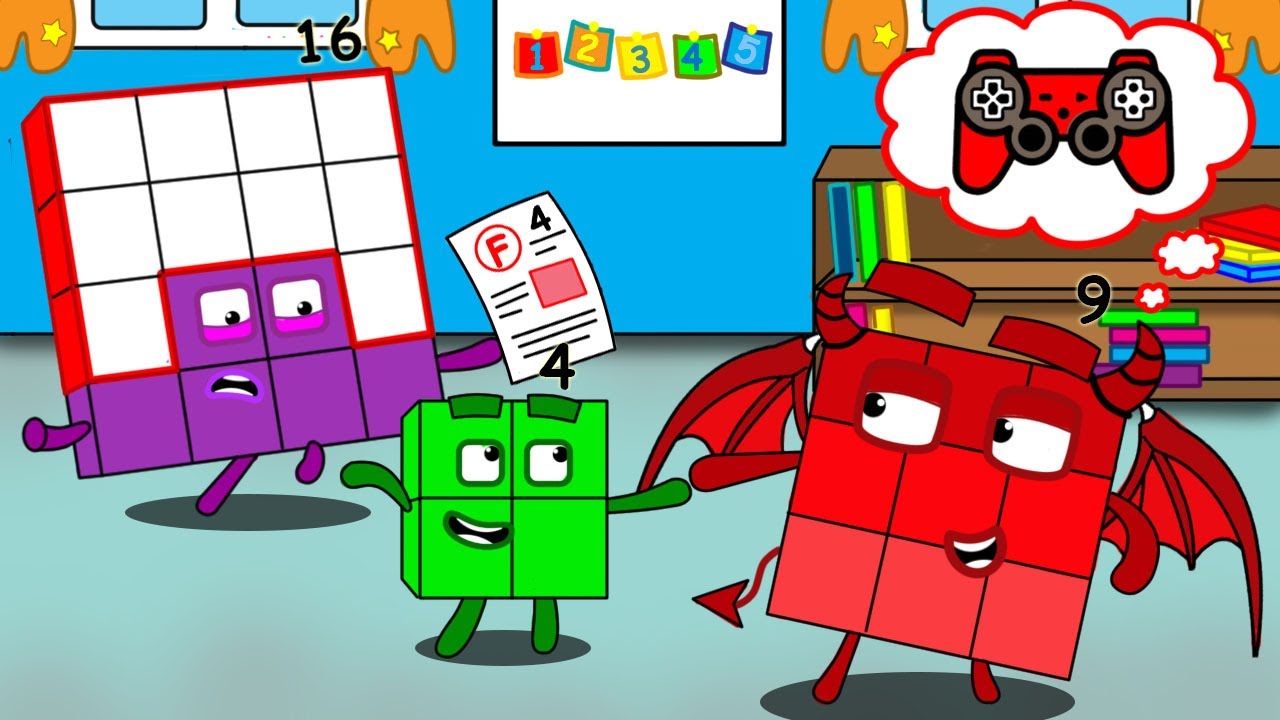 Run! Numberblocks 4 meets Alphabet Lore S on the jungle, Numberblocks  fanmade coloring story in 2023