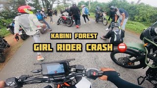 Girl rider got crashed 🤦😢 Ride to kabini forest with motoroyals mysure 50+ Bikes Riders | Kannada