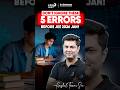❌ Don't Ignore These 5 Mistakes Before JEE 2026 Jan! | #mistakes #jee2026 #shorts