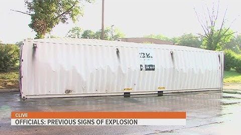 Fireworks storage container catches fire in Clive