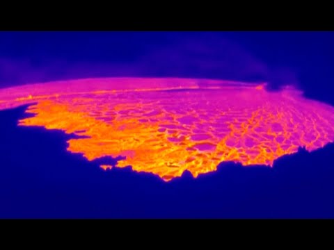 Thermal imagery shows hawaii volcano eruption