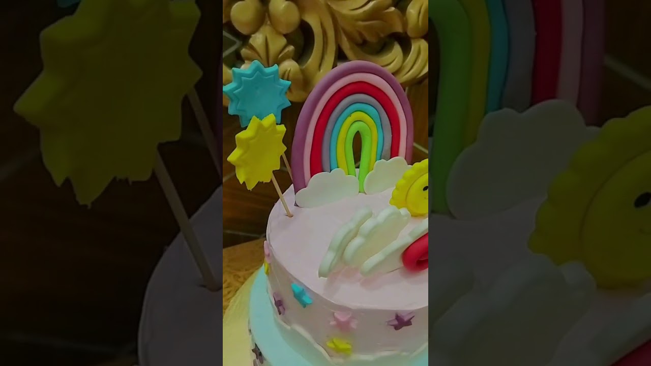 Rainbow🌈 Cake Decoration | Girl's 👧 Birthday Cake Ideas| Clouds⛅ and Sun 🌞 Cake Designs