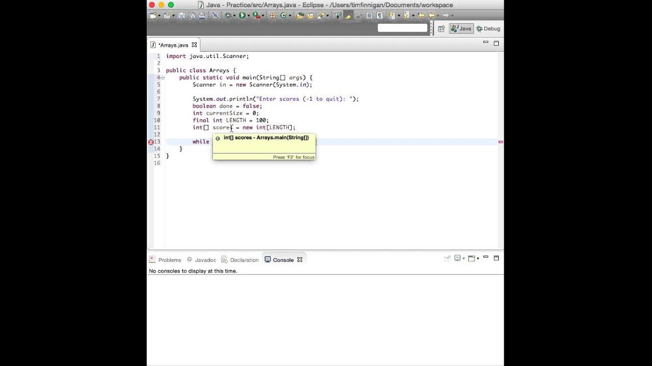 Partially-Filled Array (Java) - YouTube