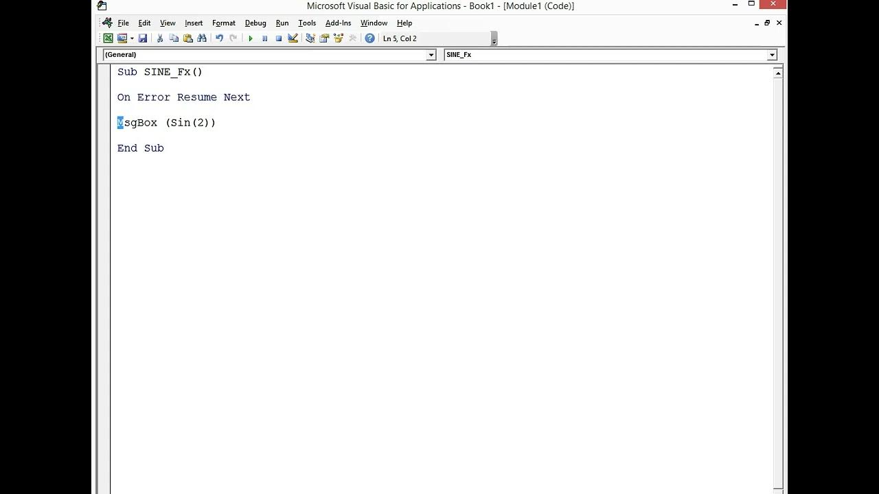 Excel vba sin sine math and trig formula excel 2013 msgbox youtube