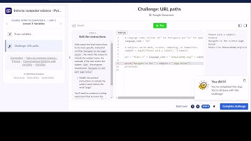 Challenge URL Paths Khan Academy