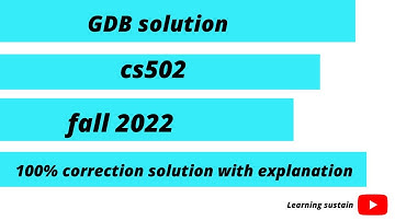CS502 GDB 1 Solution 2022|| Cs 502 gdb solution 2022|| Cs502 gdb 2022 l Learning sustain