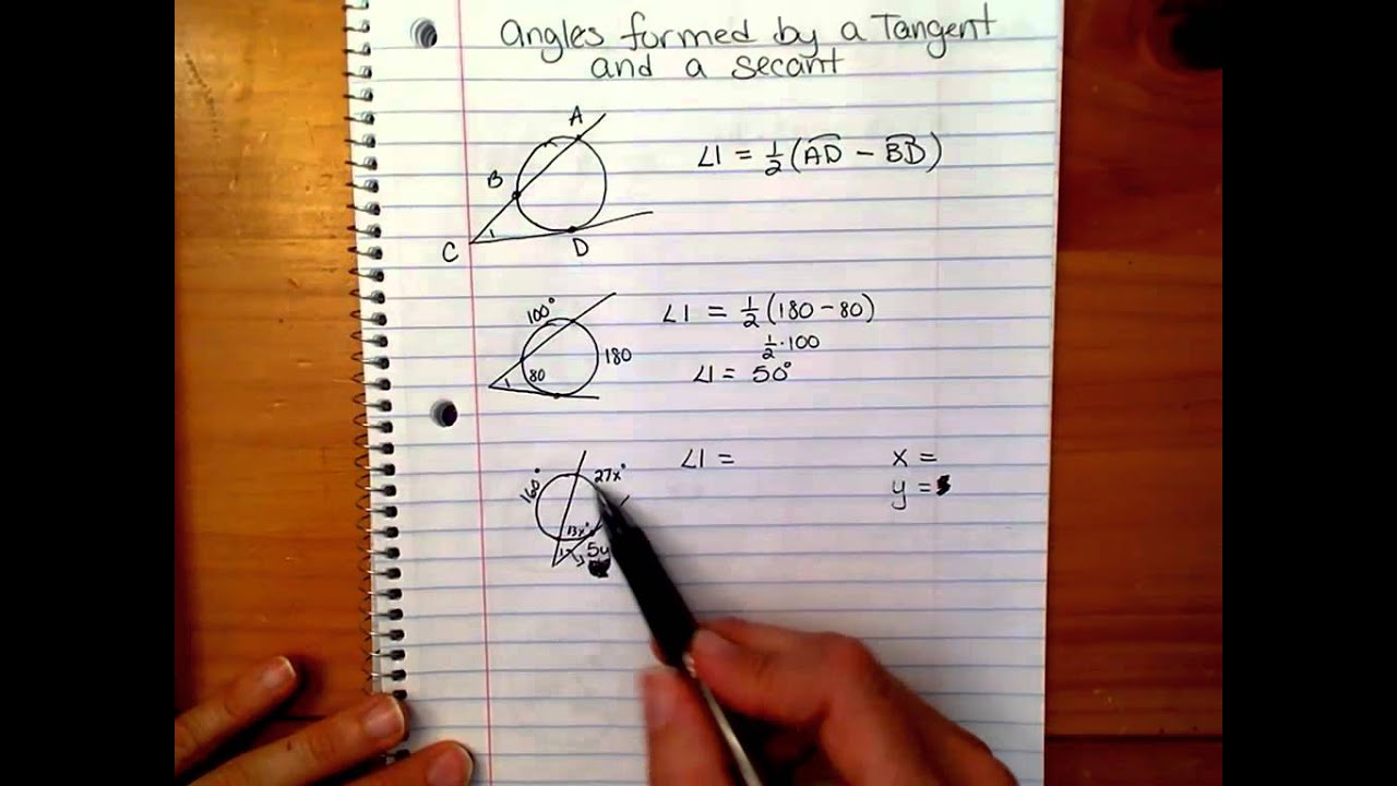 Secant Angles Worksheet With Work
