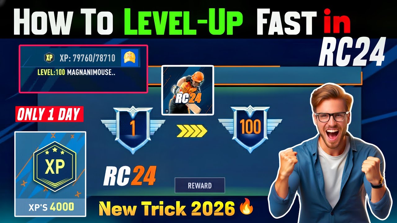 How To Level Up Fast in Real Cricket 24 | RC24 New Level Up Trick 2026