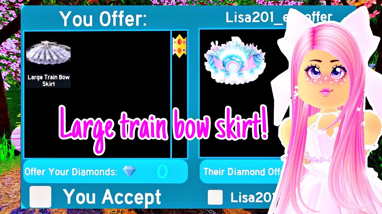 What People Trade For Large Train Bow Skirt On Royale High Omg Roblox Youtube - roblox royale high large train bow skirt