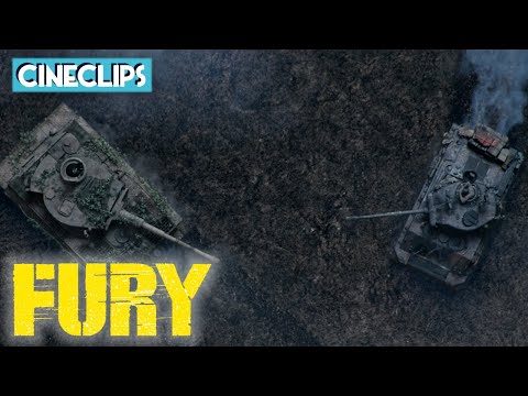 Skirmish With A Tiger Tank | Fury | CineClips | With Captions