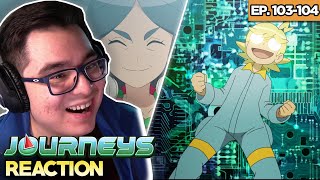 CLEMONT AND BONNIE RETURN! ASH VS DRASNA! | Pokemon Journeys Episode 103-104 Reaction!
