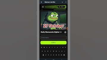 Memecoins Lab Bot | memmecoin Cipher Code | 27 October | Memecoinlab Daily Cipher video code |