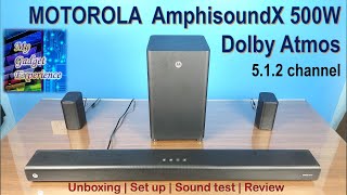 Motorola AmphisoundX 500W Dolby atmos 5.1.2 home theatre system | Unboxing | Sound test | Review