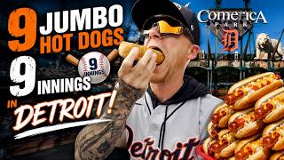 SMASHING NINE HOT DOGS IN NINE INNINGS! #baseballchallenge #foodchallenge #detroittigers