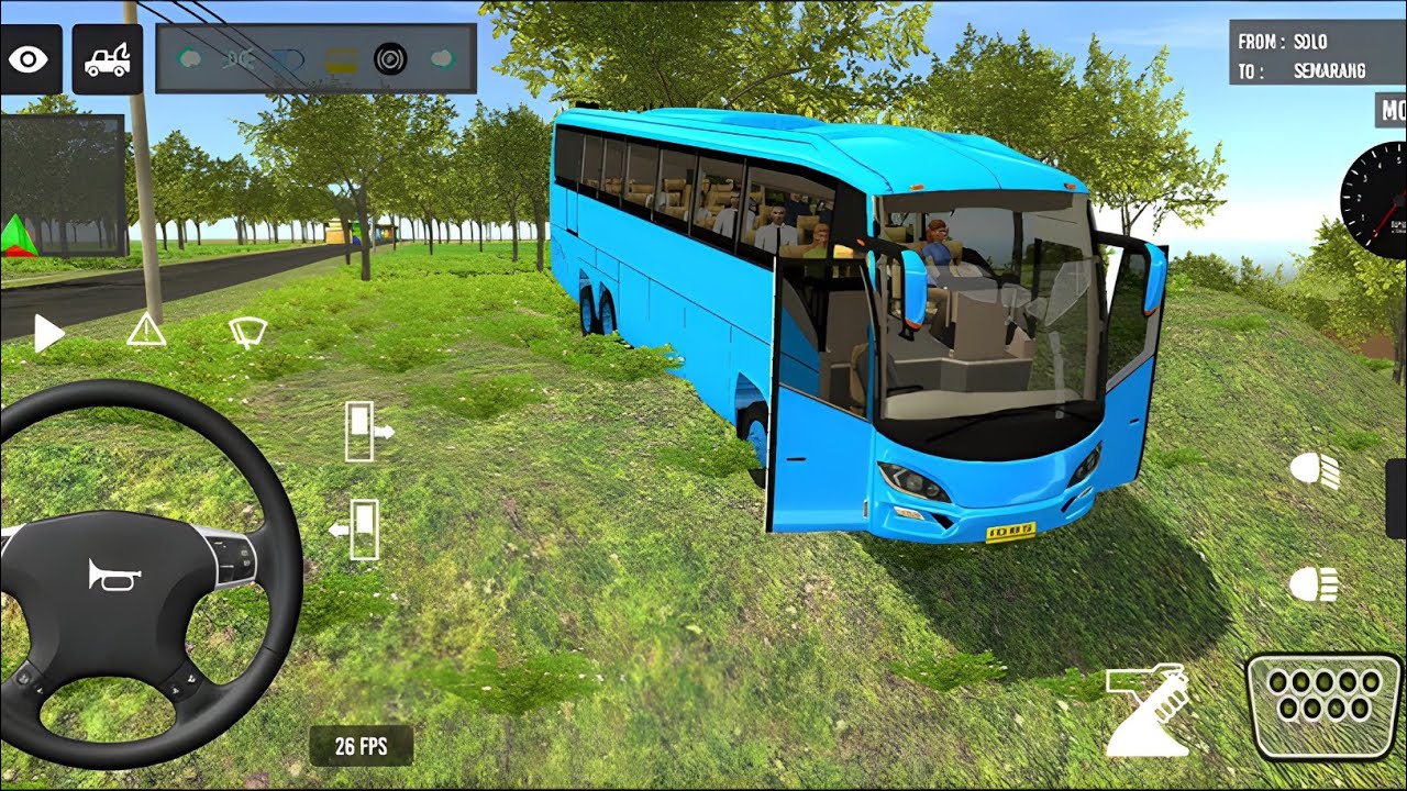 2025 Indonesian Bus Simulator Full Traffic Driving Hill road Offload New Bus Gameplay Video Part 73