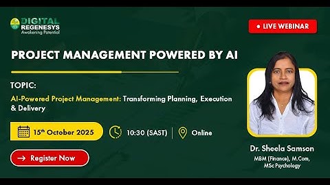 Live Webinar on AI-Powered Project Management: Transforming Planning, Execution & Delivery