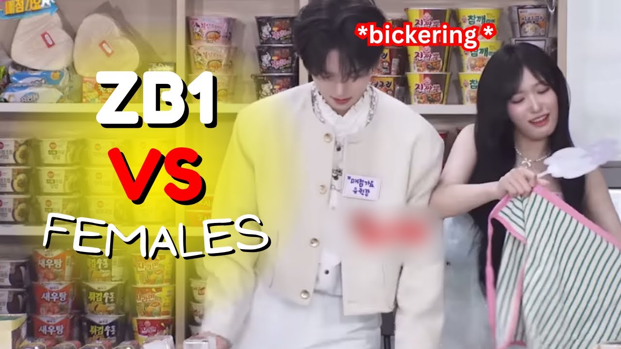 ZEROBASEONE interacting with Female Idols