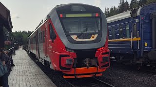 Прибытие РА3 на станцию Горный Парк Рускеала
