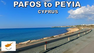 DRIVING from PAPHOS CITY to PEYIA VILLAGE in CYPRUS * FRONT & SIDE VIEWS* 4K (60fps)