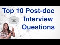 Top 10 Postdoc Interview Questions | Postdoc preparation