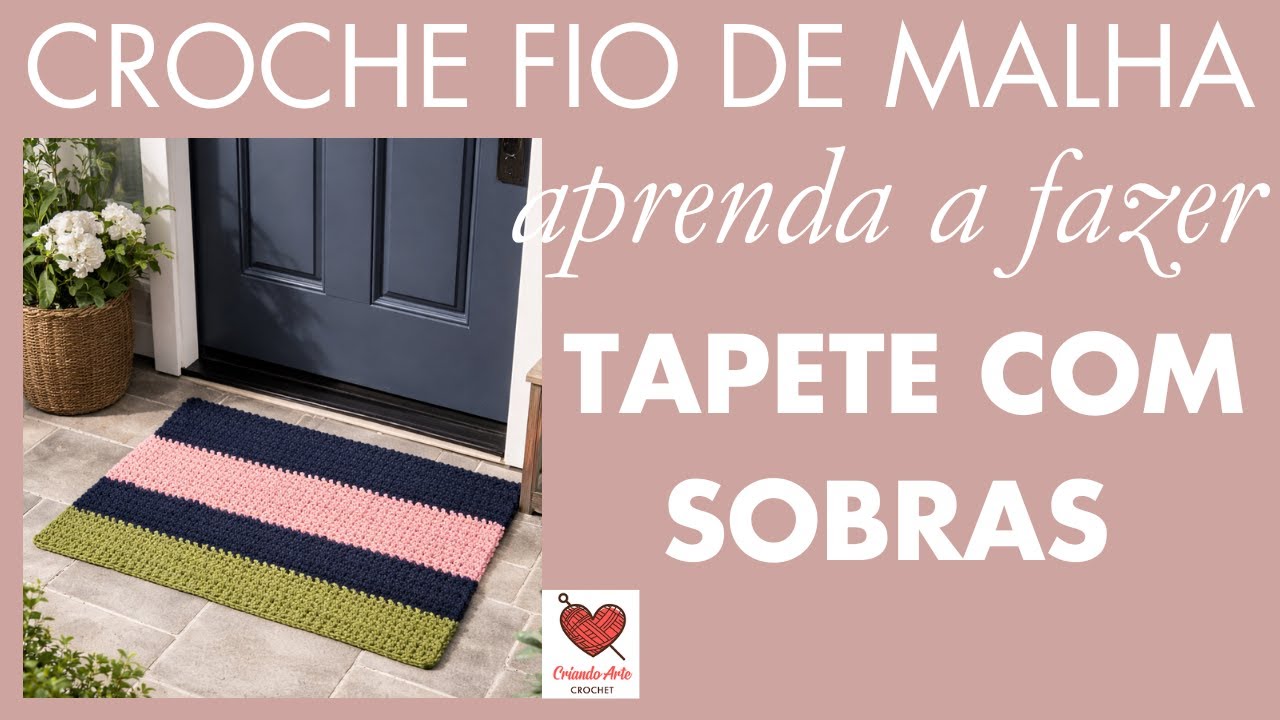 TAPETE DE CROCHE COM SOBRAS DE FIO DE MALHA.