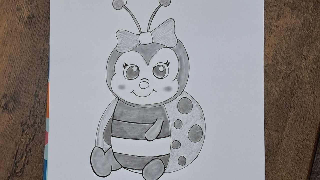 Cute lady bug drawing step by step 
