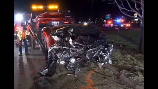 Maserati Split in Half in Tragic High-Speed Crash on I-45 in Houston