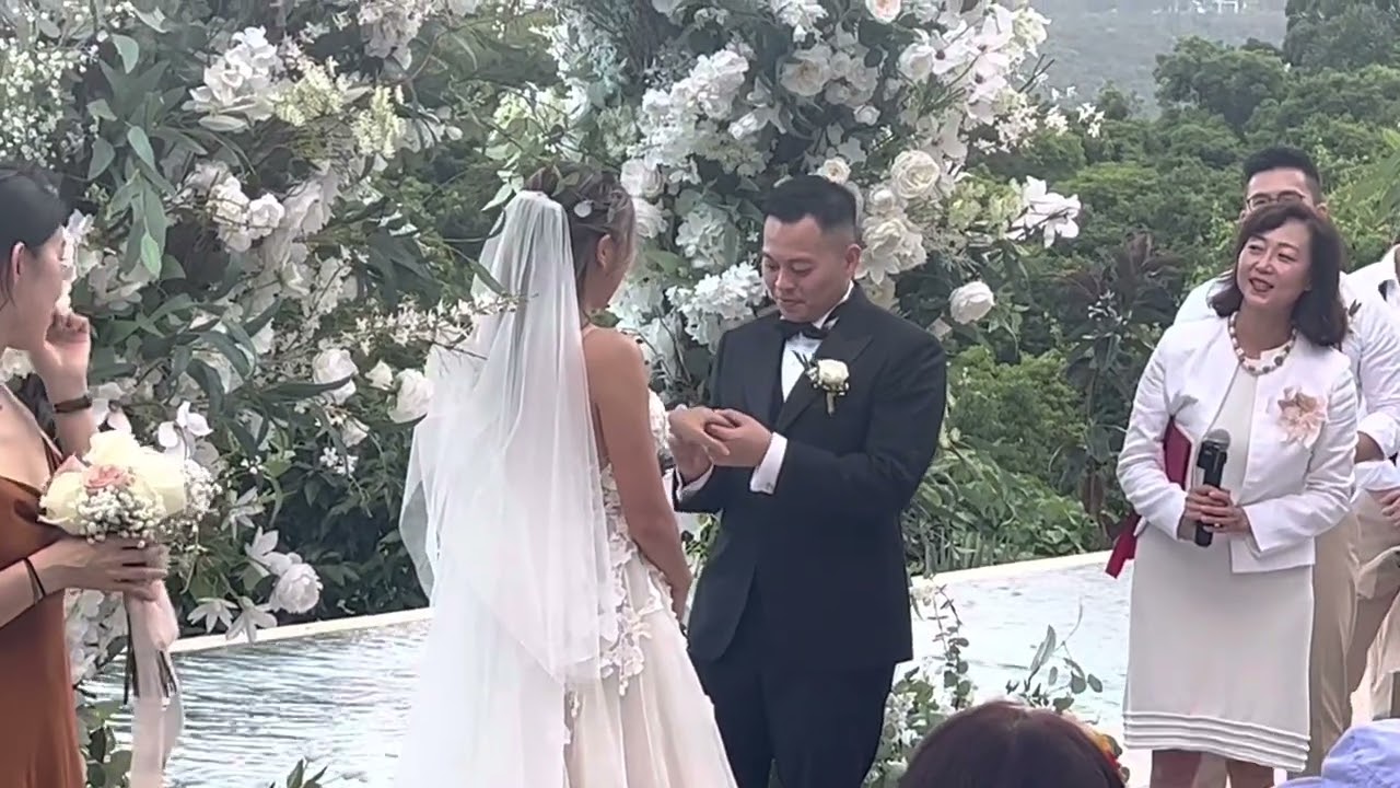 Wedding ceremony: ring exchange @ Villa52, Sai Kung, NT