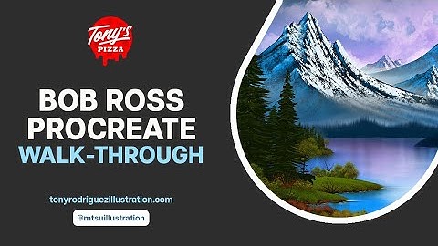 Bob Ross painting method translated into Procreate walk-through (Full)