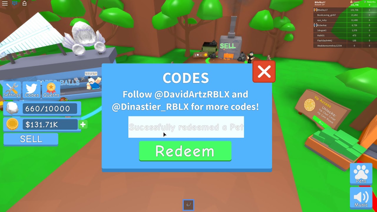 All Paper Ball Simulator Codes Roblox Youtube - roblox paper ball simulator codes wiki